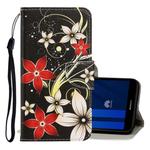 For Huawei Y5 2018 3D Colored Drawing Horizontal Flip PU Leather Case with Holder & Card Slots & Wallet(Red Flower)