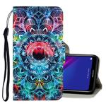 For Huawei Y7 2019 3D Colored Drawing Horizontal Flip PU Leather Case with Holder & Card Slots & Wallet(Mandala)