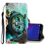 For Huawei Y7 2019 3D Colored Drawing Horizontal Flip PU Leather Case with Holder & Card Slots & Wallet(Green Eyes)