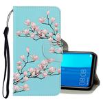 For Huawei Y9 2019 3D Colored Drawing Horizontal Flip PU Leather Case with Holder & Card Slots & Wallet(Magnolia)