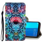 For Huawei Y9 2019 3D Colored Drawing Horizontal Flip PU Leather Case with Holder & Card Slots & Wallet(Mandala)