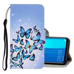 For Huawei Y9 2019 3D Colored Drawing Horizontal Flip PU Leather Case with Holder & Card Slots & Wallet(Multiple Butterflies)