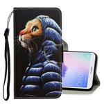 For Huawei Enjoy 7S 3D Colored Drawing Horizontal Flip PU Leather Case with Holder & Card Slots & Wallet(Down Jacket Cat)