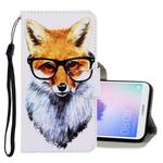 For Huawei Enjoy 7S 3D Colored Drawing Horizontal Flip PU Leather Case with Holder & Card Slots & Wallet(Fox)