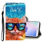 For Huawei Enjoy 7S 3D Colored Drawing Horizontal Flip PU Leather Case with Holder & Card Slots & Wallet(Underwater Cat)