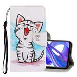 For Huawei Honor 9X 3D Colored Drawing Horizontal Flip PU Leather Case with Holder & Card Slots & Wallet(Red Mouth Cat)