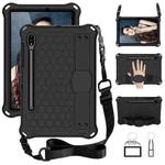 For Samsung Galaxy Tab S8 / Tab S7 Honeycomb Design EVA + PC Tablet Case with Strap(Black)