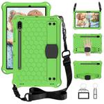 For Samsung Galaxy Tab S8 / Tab S7 Honeycomb Design EVA + PC Tablet Case with Strap(Green+Black)