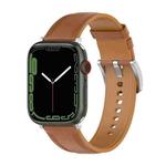 Genuine Leather Watch Band, Size: Small Size For Apple Watch Series 8&7 41mm / SE 2&6&SE&5&4 40mm / 3&2&1 38mm(Light Brown)