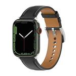 Genuine Leather Watch Band, Size: Free Size For Apple Watch Ultra 49mm / Series 8&7 45mm / SE 2&6&SE&5&4 44mm / 3&2&1 42mm(Black)