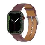 Genuine Leather Watch Band, Size: Free Size For Apple Watch Ultra 49mm / Series 8&7 45mm / SE 2&6&SE&5&4 44mm / 3&2&1 42mm(Dark Brown)