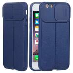 Litchi Texture Sliding Camshield TPU Protective Phone Case For iPhone 6(Blue)