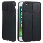 Litchi Texture Sliding Camshield TPU Protective Phone Case For iPhone 8 Plus & 7 Plus(Black)