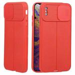 For iPhone XS Max Litchi Texture Sliding Camshield TPU Protective Phone Case(Red)