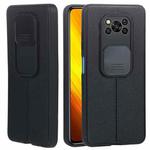 For Xiaomi Poco X3 Litchi Texture Sliding Camshield TPU Protective Phone Case(Black)