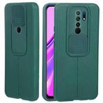 For Xiaomi Redmi 9 Litchi Texture Sliding Camshield TPU Protective Phone Case(Dark Green)