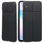 For Xiaomi Redmi 9A Litchi Texture Sliding Camshield TPU Protective Phone Case(Black)