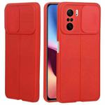 For Xiaomi Redmi K40 Litchi Texture Sliding Camshield TPU Protective Phone Case(Red)