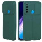 For Xiaomi Redmi Note 8 Litchi Texture Sliding Camshield TPU Protective Phone Case(Dark Green)