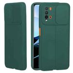 For Xiaomi Redmi Note 9 4G / Redmi 9T Litchi Texture Sliding Camshield TPU Protective Phone Case(Dark Green)