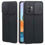 For Xiaomi Redmi Note 10 Pro 4G Litchi Texture Sliding Camshield TPU Protective Phone Case(Black)