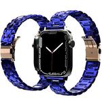 Electroplated Stainless Steel Strap For Apple Watch Ultra 49mm / Series 8&7 45mm / SE 2&6&SE&5&4 44mm / 3&2&1 42mm(Blue)