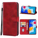 Leather Phone Case For Xiaomi Redmi Note 11S/Note 11 Global(Red)