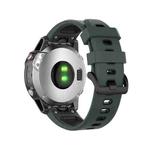 22mm Quick Release Two-color Silicone Watch Band for Garmin Fenix 7 / EPIX(Olive Green Black)