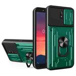For Nokia C1 Sliding Camshield Card Phone Case(Dark Green)
