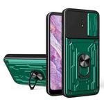 For Nokia C10 Sliding Camshield Card Phone Case(Dark Green)