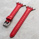 Genuine Leather Watch Band For Apple Watch Series 8&7 41mm / SE 2&6&SE&5&4 40mm / 3&2&1 38mm(Red)