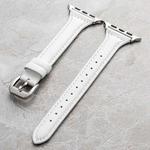 Genuine Leather Watch Band For Apple Watch Ultra 49mm / Series 8&7 45mm / SE 2&6&SE&5&4 44mm / 3&2&1 42mm(White)