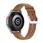 20mm Genuine Leather Watch Band for Samsung Galaxy Watch4/Watch3 41mm/Active2/Huawei/Garmin Watch etc.(Light Brown)