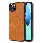For iPhone 13 Crazy Horse Cowhide Leather Magnetic Phone Case(Brown)