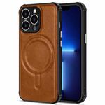 For iPhone 11 Pro Crazy Horse Cowhide Leather Magnetic Phone Case (Brown)