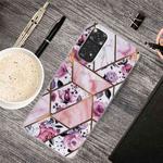 For Xiaomi Redmi Note 11 Global / Note 11S Abstract Marble Pattern TPU Phone Case(Rhombus Rose)