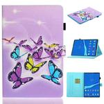 For Samsung Galaxy Tab A8 10.5 2021 Painted Left and Right Flat Leather Tablet Case(Butterfly)