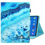 For Samsung Galaxy Tab A8 10.5 2021 Coloured Drawing Stitching Leather Tablet Case(Blue Marble)
