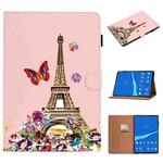 For Samsung Galaxy Tab A8 10.5 2021 Pure Color Painting Left and Right Flat Leather Tablet Case(Iron Tower)