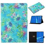 For Samsung Galaxy Tab A8 10.5 2021 Voltage Texture Coloured Drawing Pattern Leather Tablet Case(Flowers)