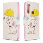 For Xiaomi Redmi Note 8T Colored Drawing Pattern Horizontal Flip Leather Case with Holder & Card Slots & Wallet(Umbrella Elephant)