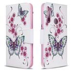 For Xiaomi Redmi Note 8T Colored Drawing Pattern Horizontal Flip Leather Case with Holder & Card Slots & Wallet(Two Butterflies)