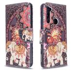 For Xiaomi Redmi Note 8T Colored Drawing Pattern Horizontal Flip Leather Case with Holder & Card Slots & Wallet(Flower Elephant)
