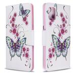 For Galaxy A51 Colored Drawing Pattern Horizontal Flip Leather Case with Holder & Card Slots & Wallet(Two Butterflies)