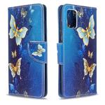 For Galaxy A51 Colored Drawing Pattern Horizontal Flip Leather Case with Holder & Card Slots & Wallet(Blue Butterfly)