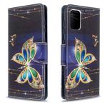 For Galaxy A71 Colored Drawing Pattern Horizontal Flip Leather Case with Holder & Card Slots & Wallet(Golden Butterfly)