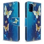 For Galaxy A71 Colored Drawing Pattern Horizontal Flip Leather Case with Holder & Card Slots & Wallet(Blue Butterfly)