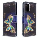 For Galaxy S20 Ultra Colored Drawing Pattern Horizontal Flip Leather Case with Holder & Card Slots & Wallet(Golden Butterfly)