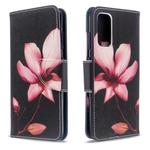 For Galaxy S20 Colored Drawing Pattern Horizontal Flip Leather Case with Holder & Card Slots & Wallet(Lotus)
