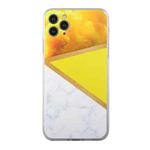 For iPhone 11 Pro Max Stitching Marble TPU Phone Case (Yellow)